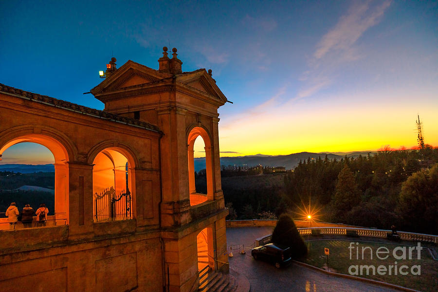 San Luca Bologna twilight Photograph by Benny Marty