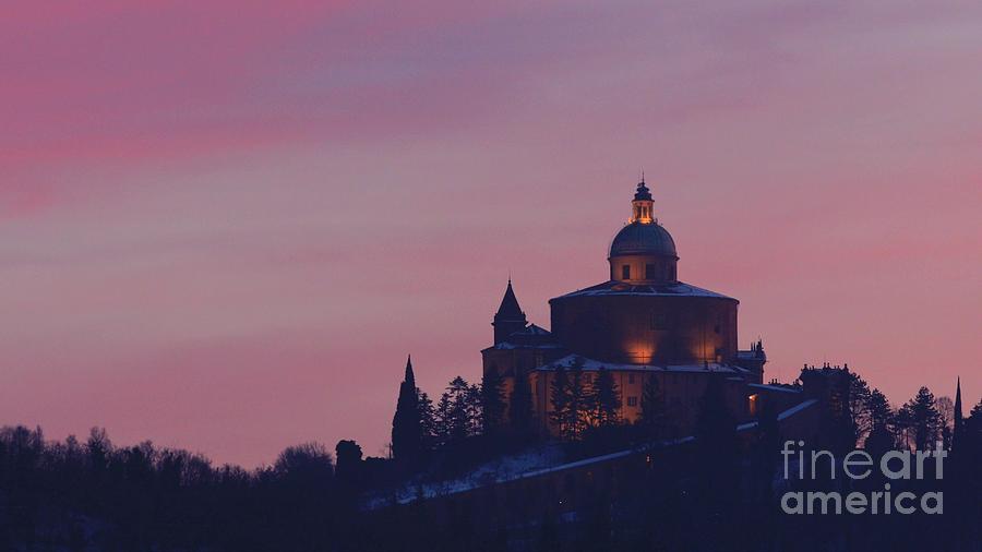 San Luca Church in twilight snow Photograph by Benny Marty