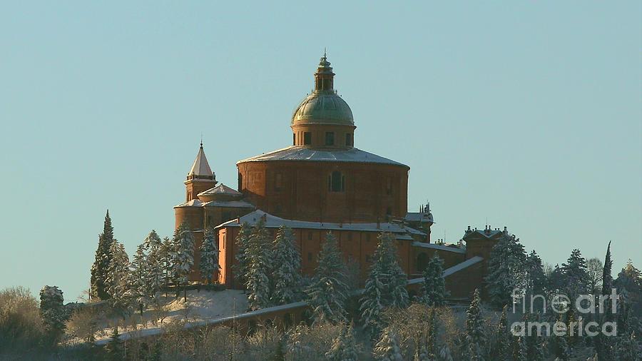 San Luca close up with snow Photograph by Benny Marty
