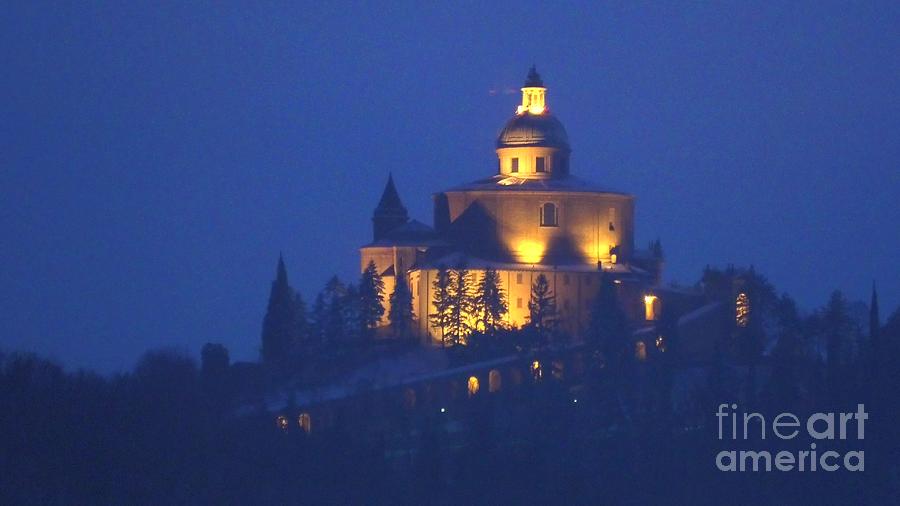 San Luca Sanctuary by night Photograph by Benny Marty