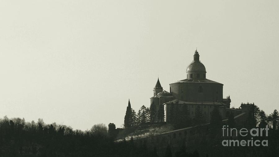 San Luca Sanctuary historical BW Photograph by Benny Marty