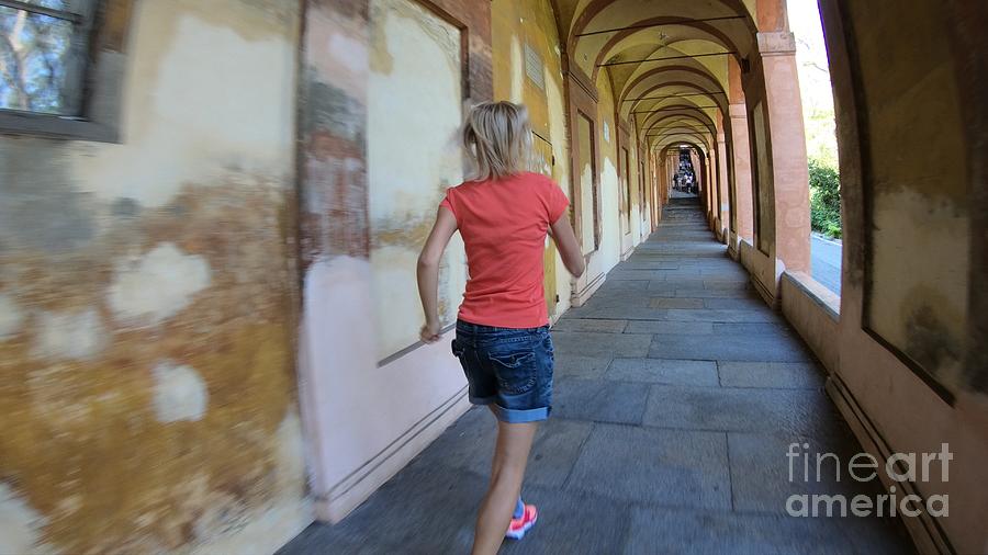 San Luca woman running Photograph by Benny Marty