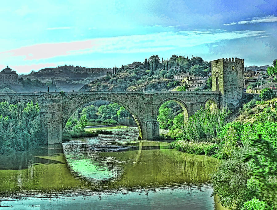 San Martin Bridge - Toledo Spain Photograph by Allen Beatty