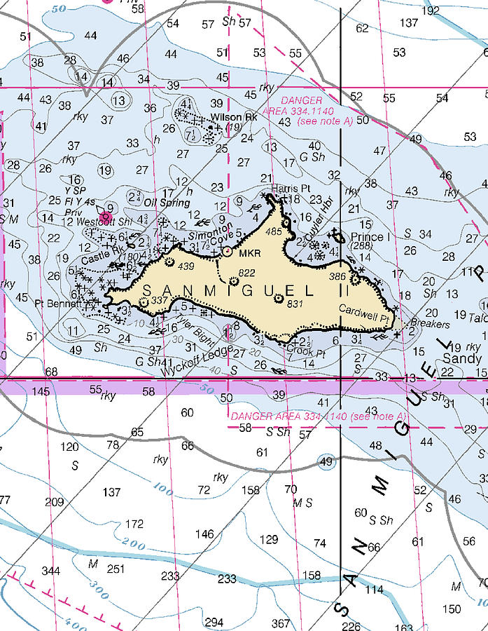 San Miguel Island-california Nautical Chart Mixed Media by Sea Koast ...