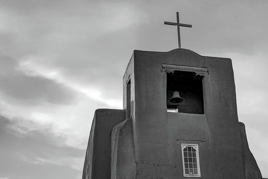 Santa Fe Photograph - San Miguel Mission Chapel - Santa Fe New Mexico in Monochrome by Gregory Ballos