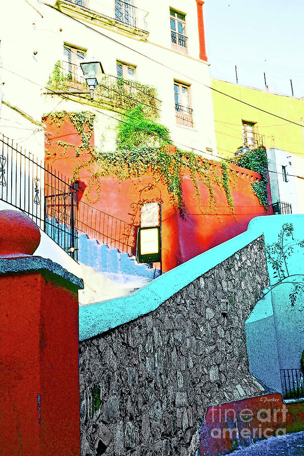 Guanajuato Side Street - Vertical Photograph by Linda Parker