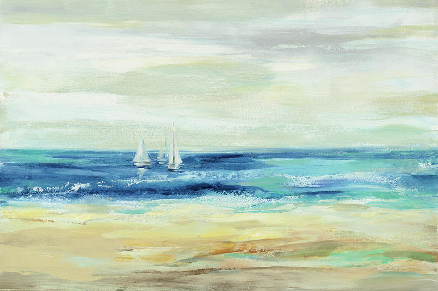 Beaches Painting - Sand And Sea by Silvia Vassileva Beaches Painting - Sand And Sea by Silvia Vassileva