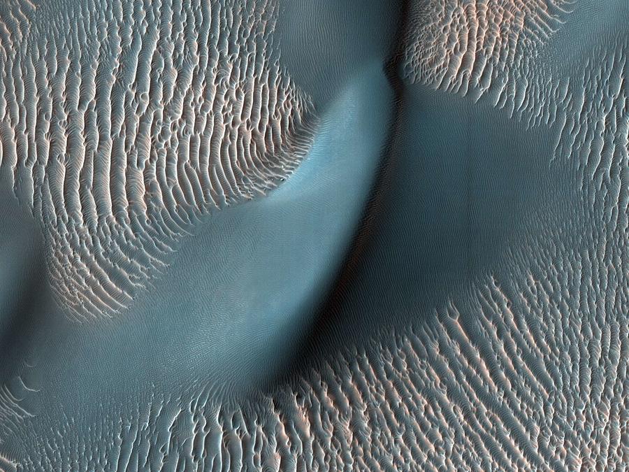 Sand Dunes and Ripples in Proctor Crater Mars Painting by Celestial Images