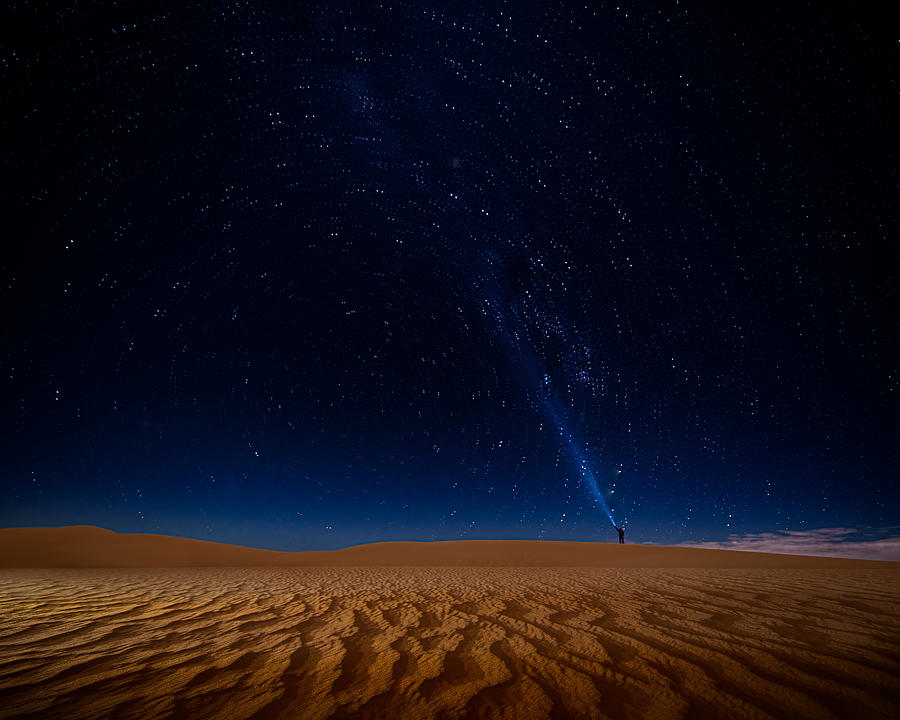 Sand Dunes And Stars Photograph by Ken Liang