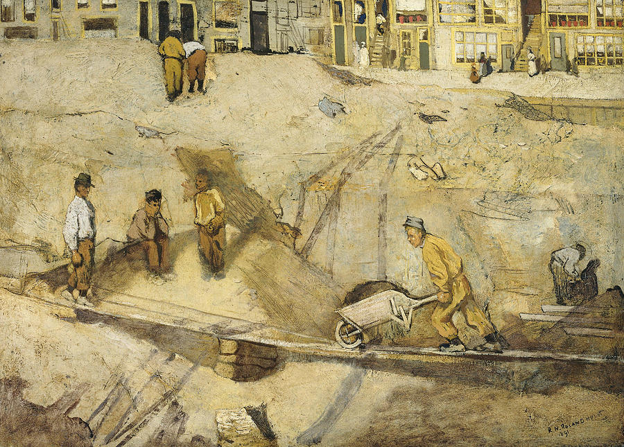 Sand excavation in Amsterdam Painting by Richard Roland Holst