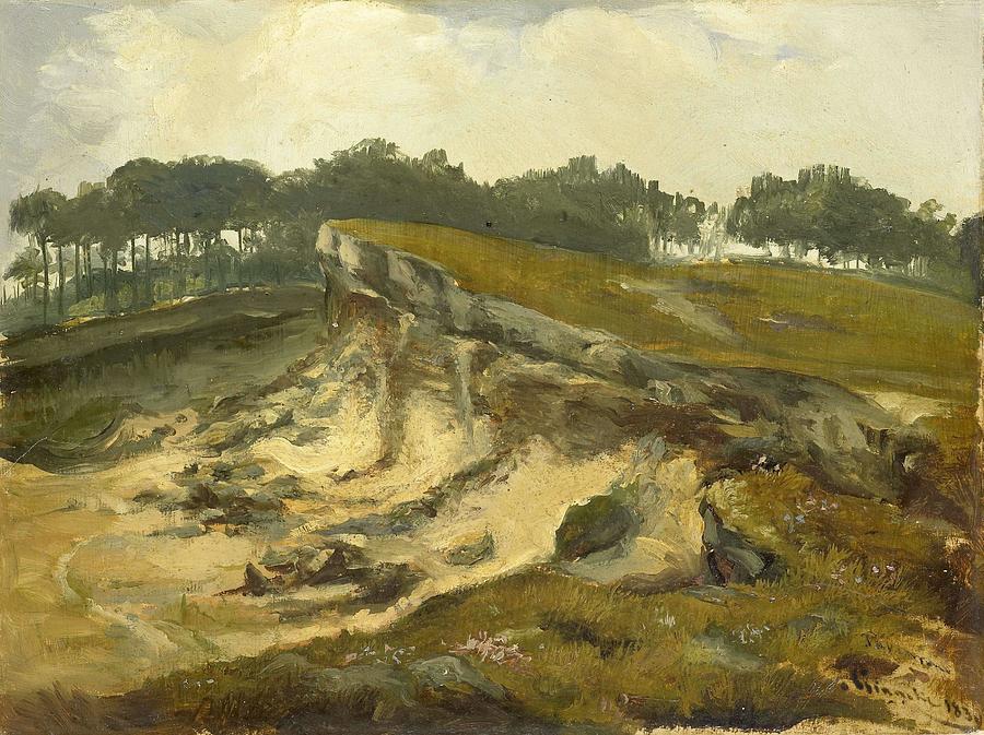 Sand Excavation. Painting by Johannes Tavenraat -1809-1881-