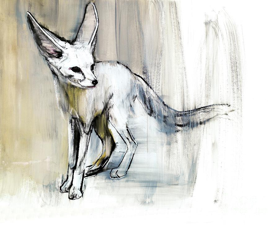 Sand Fox, 2009 Conte And Charcoal On Paper Painting by Mark Adlington