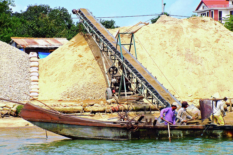 Sand Mining on the Perfume River in Hue, Vietnam Photograph by Ruth ...