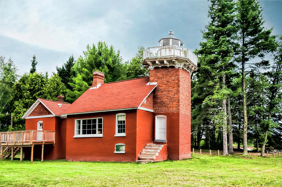 Architecture Photograph - Sand Point Lighthouse - Baraga by Phyllis Taylor
