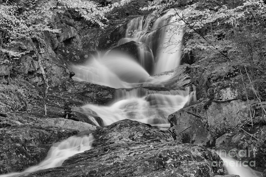 Sanderson Brook Falls Cascades Black And White Photograph by Adam Jewell
