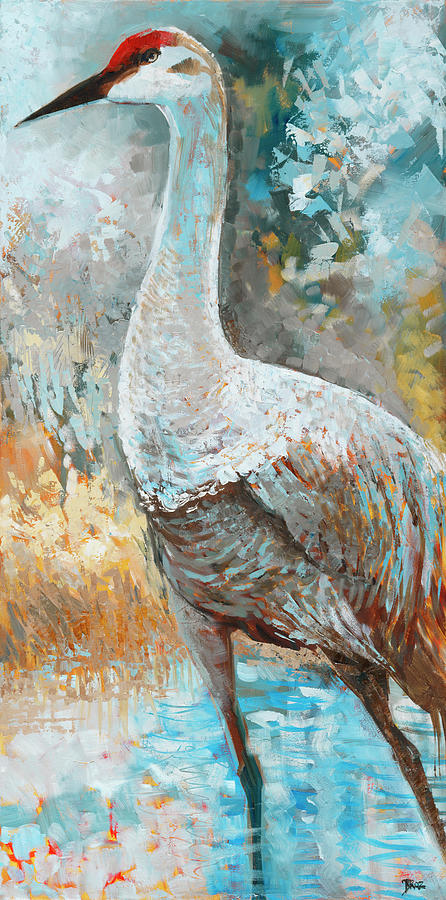 Bird Painting - Sandhill Cranes I by Cecile Broz