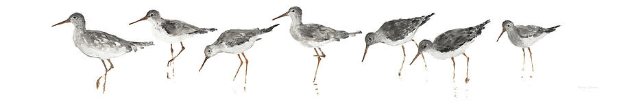 Animal Painting - Sandpipers Panel Gray by Avery Tillmon