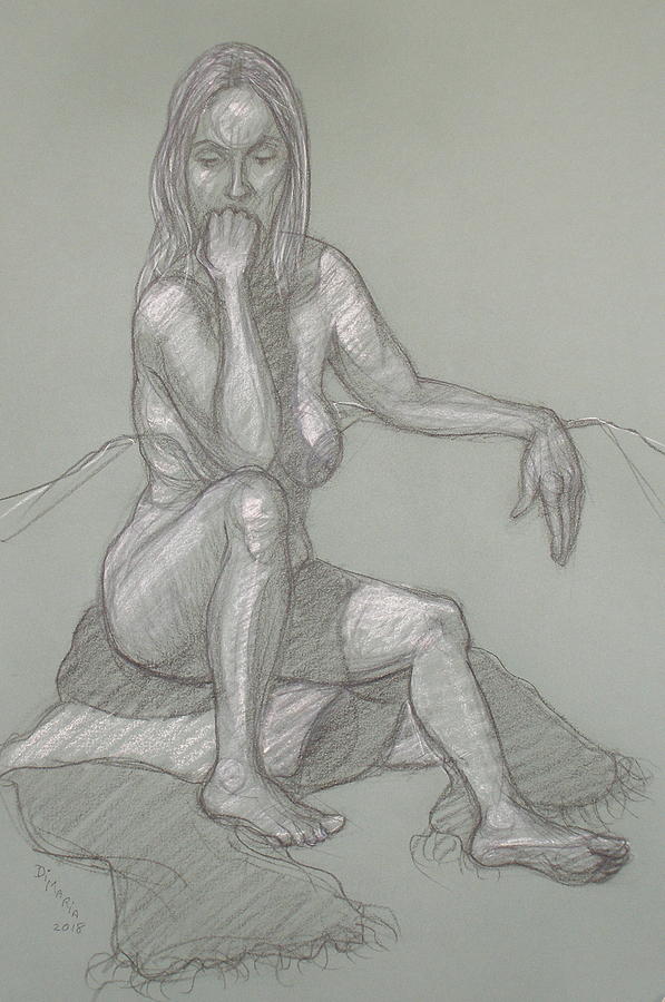 Sandra Seated 7 Drawing by Donelli  DiMaria