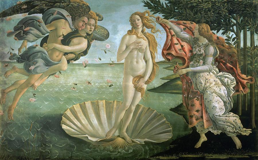 SANDRO BOTTICELLI The Birth of Venus. Date/Period 1484-1485. Painting. Tempera on panel. CLORIS. Painting by Sandro Botticelli -1445-1510-