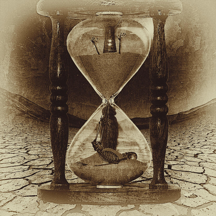 Sands of Time ... Memento Mori - Sepia Digital Art by Marian Voicu