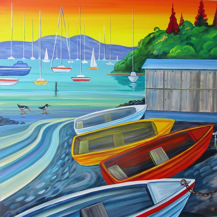 Boat Painting - Sandspit Harbour by Irina Velman