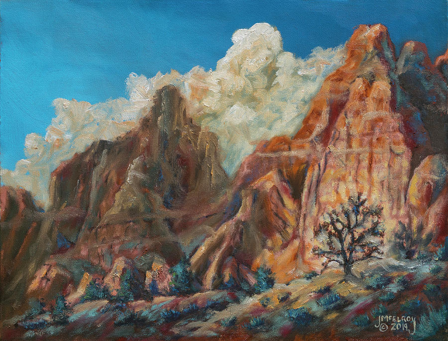 Arches National Park Painting - Sandstone and Sagebrush by Jerry McElroy