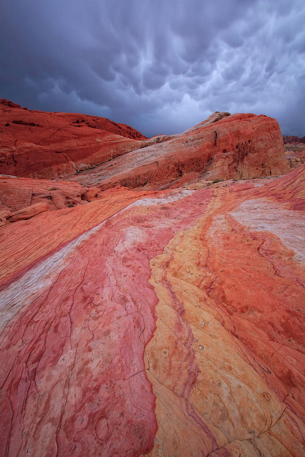 Sandstone With Mammatus Clouds Photograph by Justinreznick