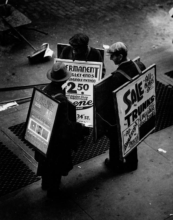 Sandwich Board Advertisers Photograph by The New York Historical Society