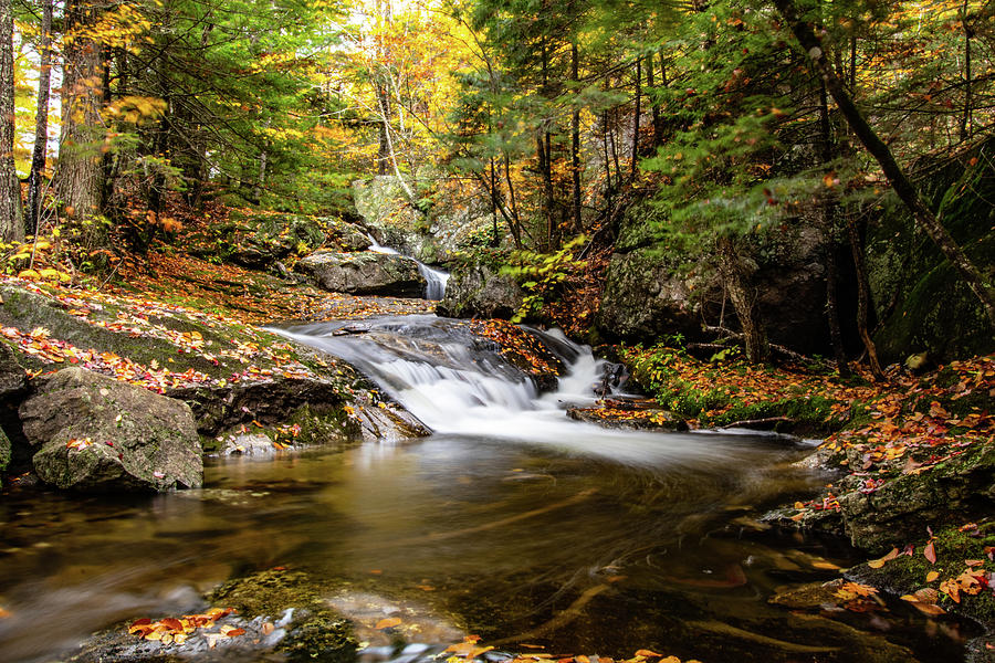 Landscape Photograph - Sandwich Notch road waterfall New Hampshire by Jeff Folger