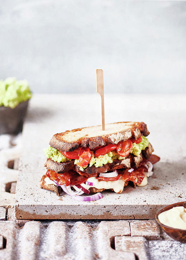 Sandwich With Avocado And Bacon Photograph by Sylvia Meyborg