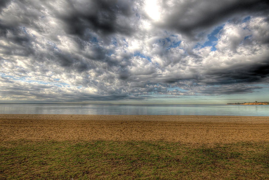 Nature Photograph - Sandy Beach, Sea And Clouds by Ben Ivory