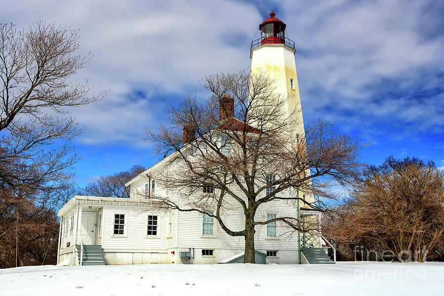 Sandy Hook Lighthouse Winter 2007 Photograph by John Rizzuto