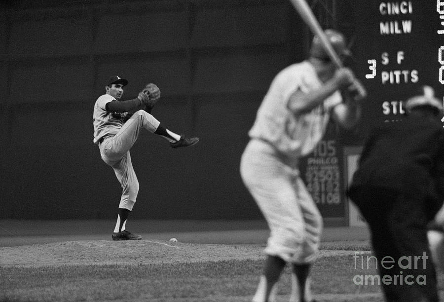 Los Angeles Dodgers Photograph - Sandy Koufax Pitching During Baseball by Bettmann