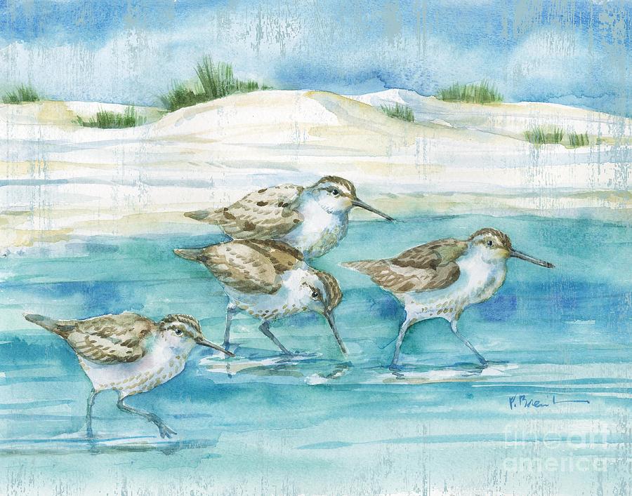 Sandpiper Painting - Sandy Sandpipers I by Paul Brent