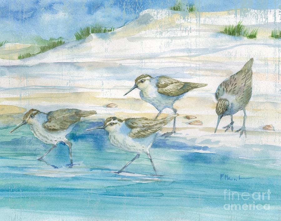 Beach Painting - Sandy Sandpipers II by Paul Brent