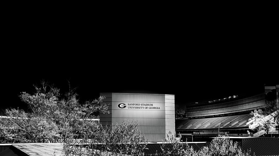 Sanford Stadium in Black and White Photograph by Rod Gimenez