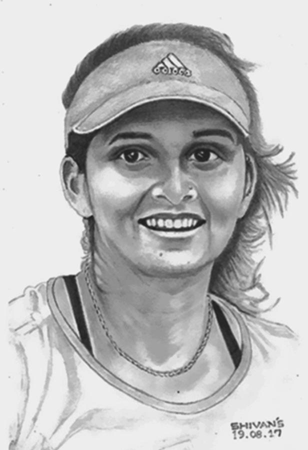 Drawing Sania Mirza tennis star for beginners Step by Step drawing tutorial   YouTube