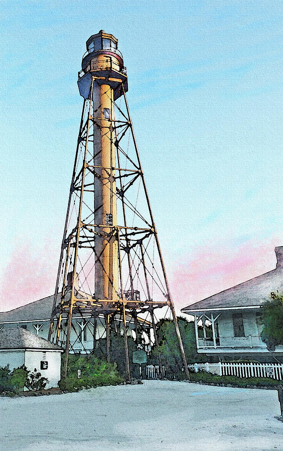 Sanibel Island Lighthouse Digital Art by Jane Schnetlage