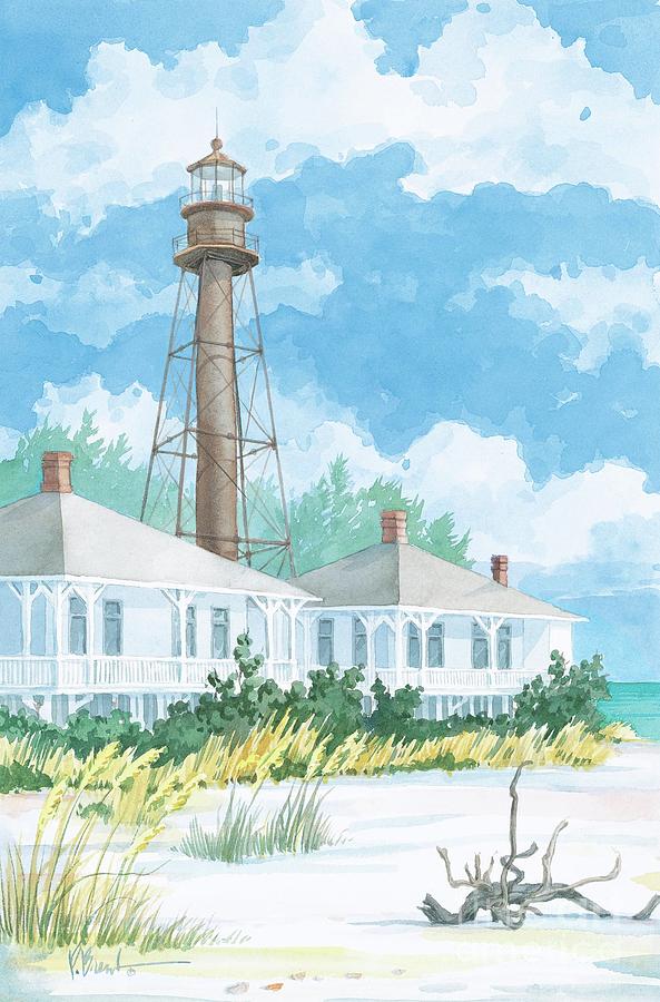 Lighthouse Painting - Sanibel by Paul Brent