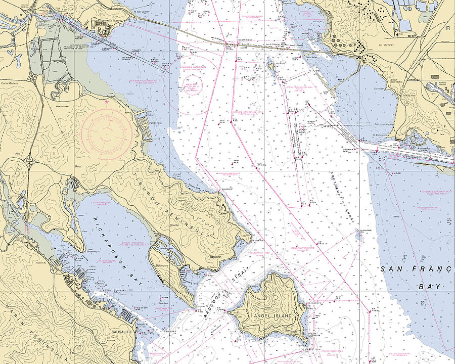 Sant Monica Bay -california Nautical Chart _v6 Mixed Media by Bret ...