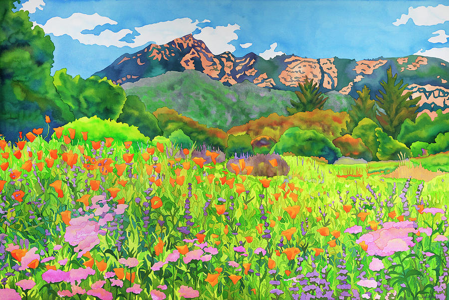 Mountain Painting - Santa Barbara Botanic Garden by Carissa Luminess
