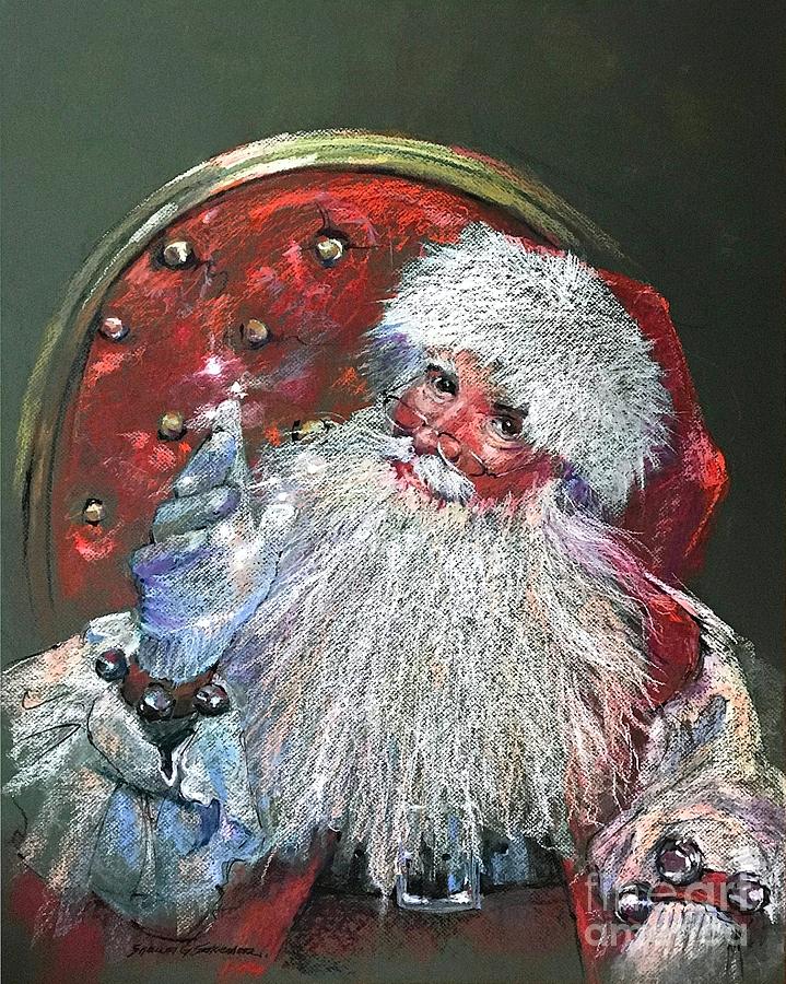 Santa Claus - An Enchanting Visit Painting by Shelley Schoenherr