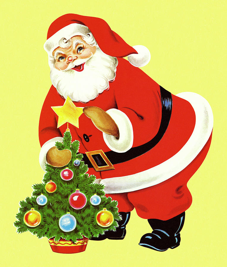 How to draw Santa Claus with Christmas tree step by step - MyHobbyClass.com-saigonsouth.com.vn