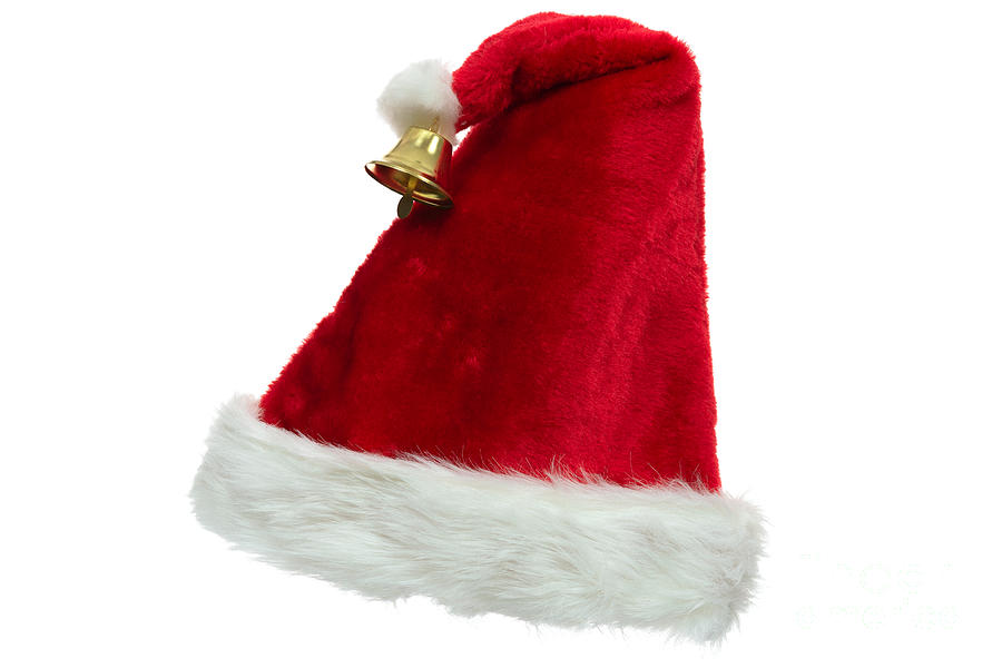 Santa Claus Hat On White Background Photograph