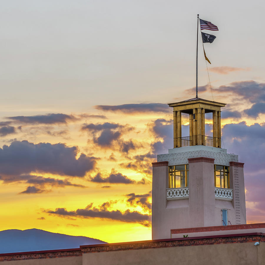 Santa Fe Bataan Memorial Sunrise - New Mexico Photograph by Gregory Ballos