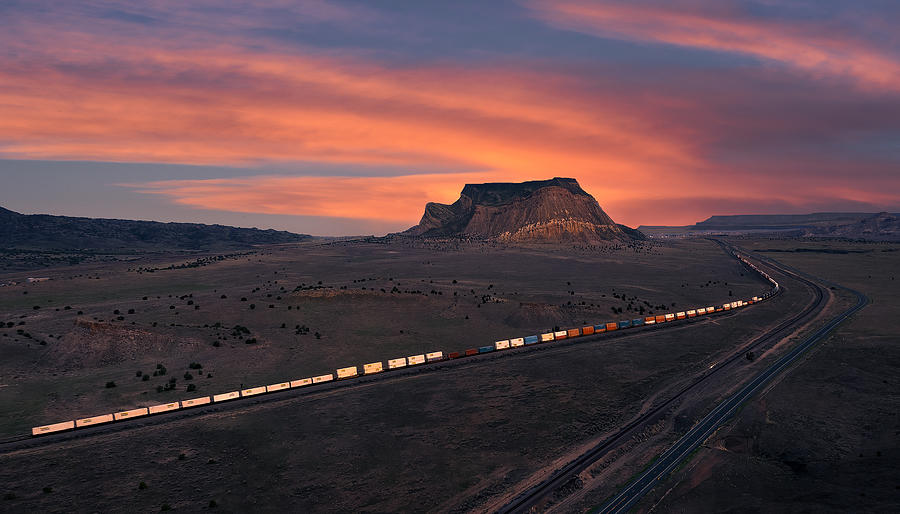 Santa Fe Railroad Photograph by Aidong Ning