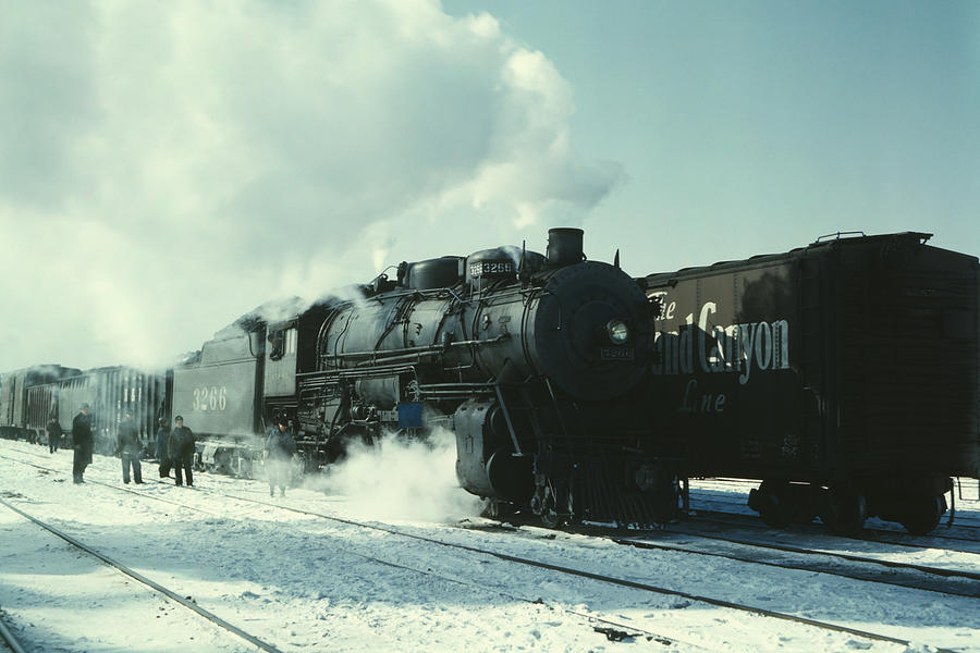 Santa Fe R.R. freight train Painting by Jack Delano Santa Fe R.R. freight train Painting by Jack Delano