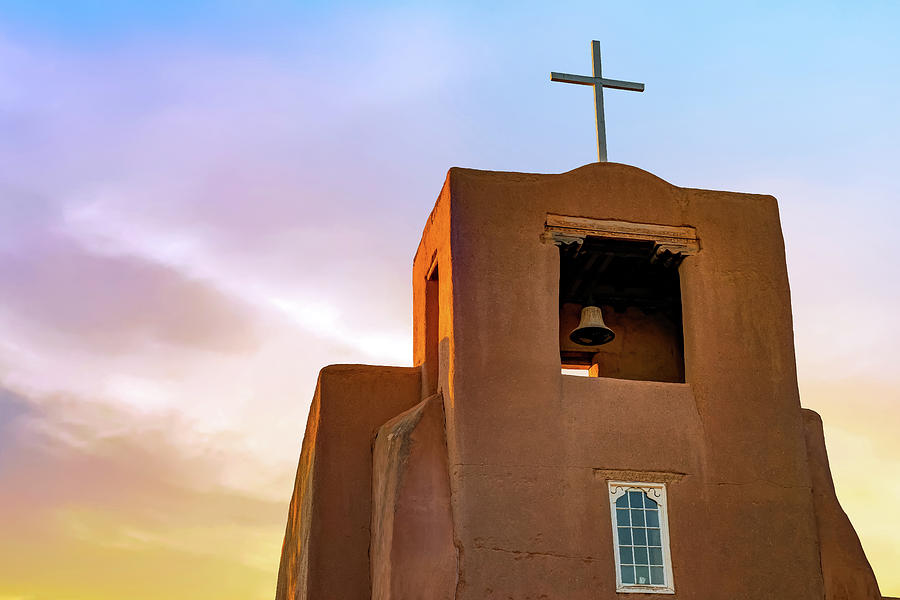 Santa Fe San Miguel Mission Chapel at Sunrise Photograph by Gregory Ballos