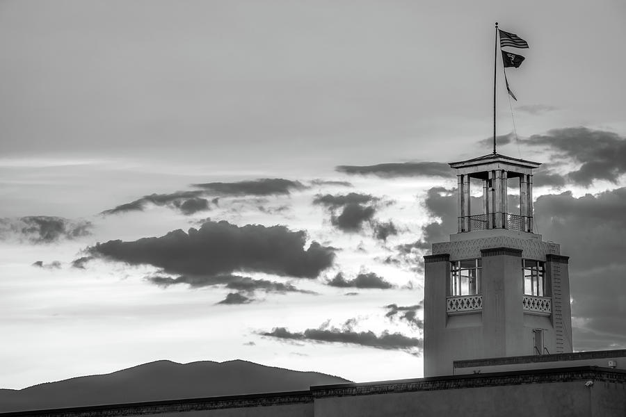 Santa Fe Sunrise - Bataan Memorial - New Mexico Monochrome Photograph by Gregory Ballos
