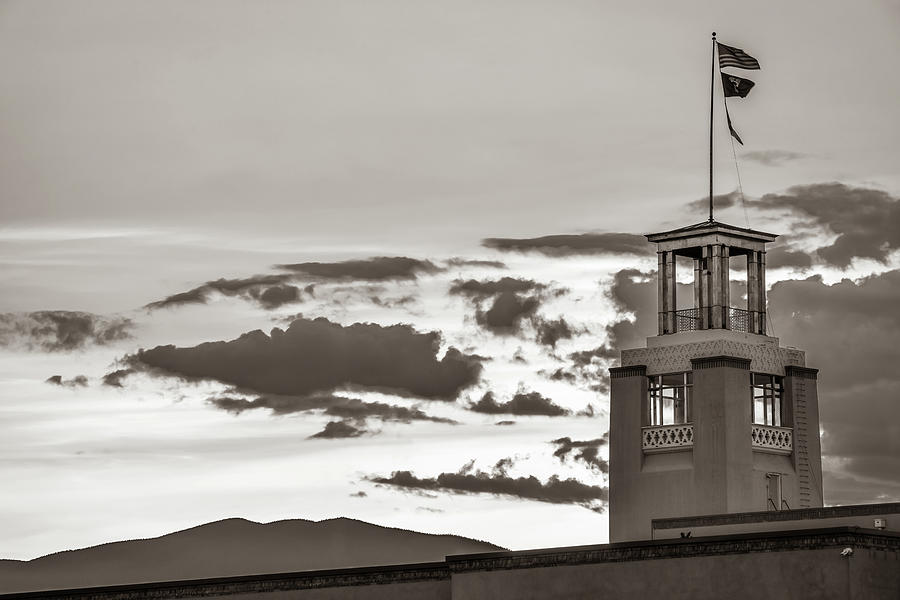 Santa Fe Sunrise - Bataan Memorial - New Mexico Sepia Photograph by Gregory Ballos